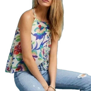 ANTHROPOLOGIE Maeve St Lucia Strappy Floral Tank Top Size Small